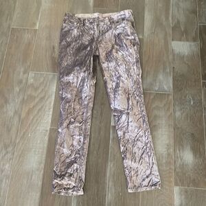 London Jeans Womens Pants Size 10 Stretch Gray Velour Mid Rise Skinny